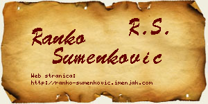 Ranko Šumenković vizit kartica
